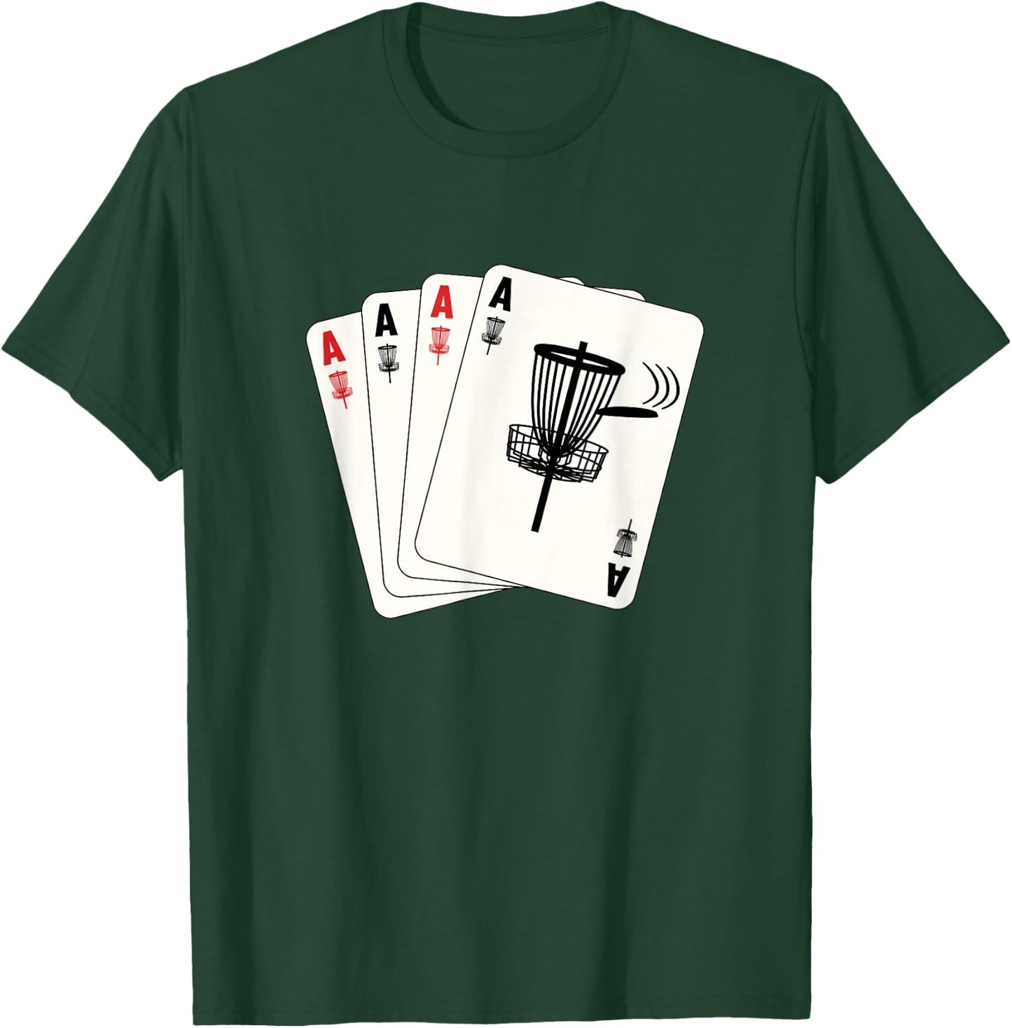 Frisbee Golf Hole In One Ace Cards Funny Disc Golf T-Shirt - T-Shirt | Forest