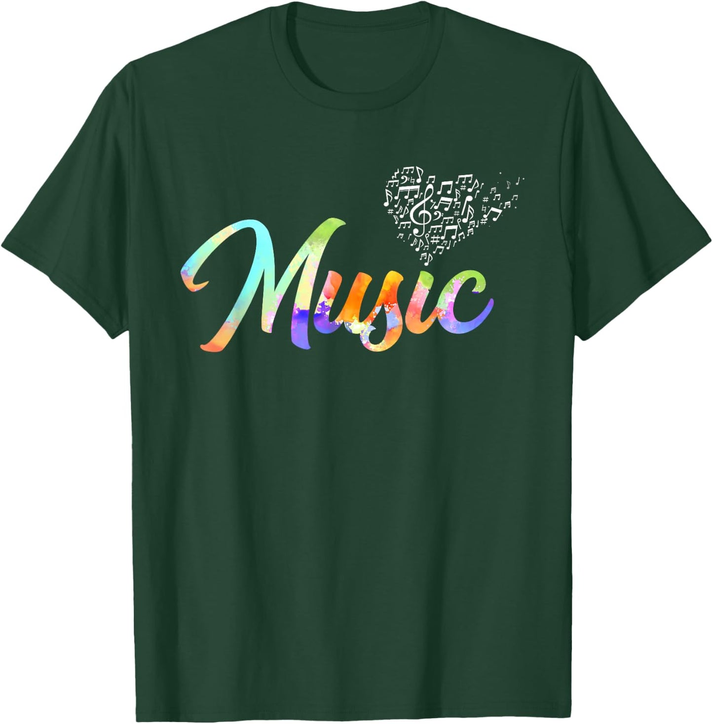 Musical Instrument Player Music Notes Treble Clef Gift T-Shirt - T-Shirt | Forest