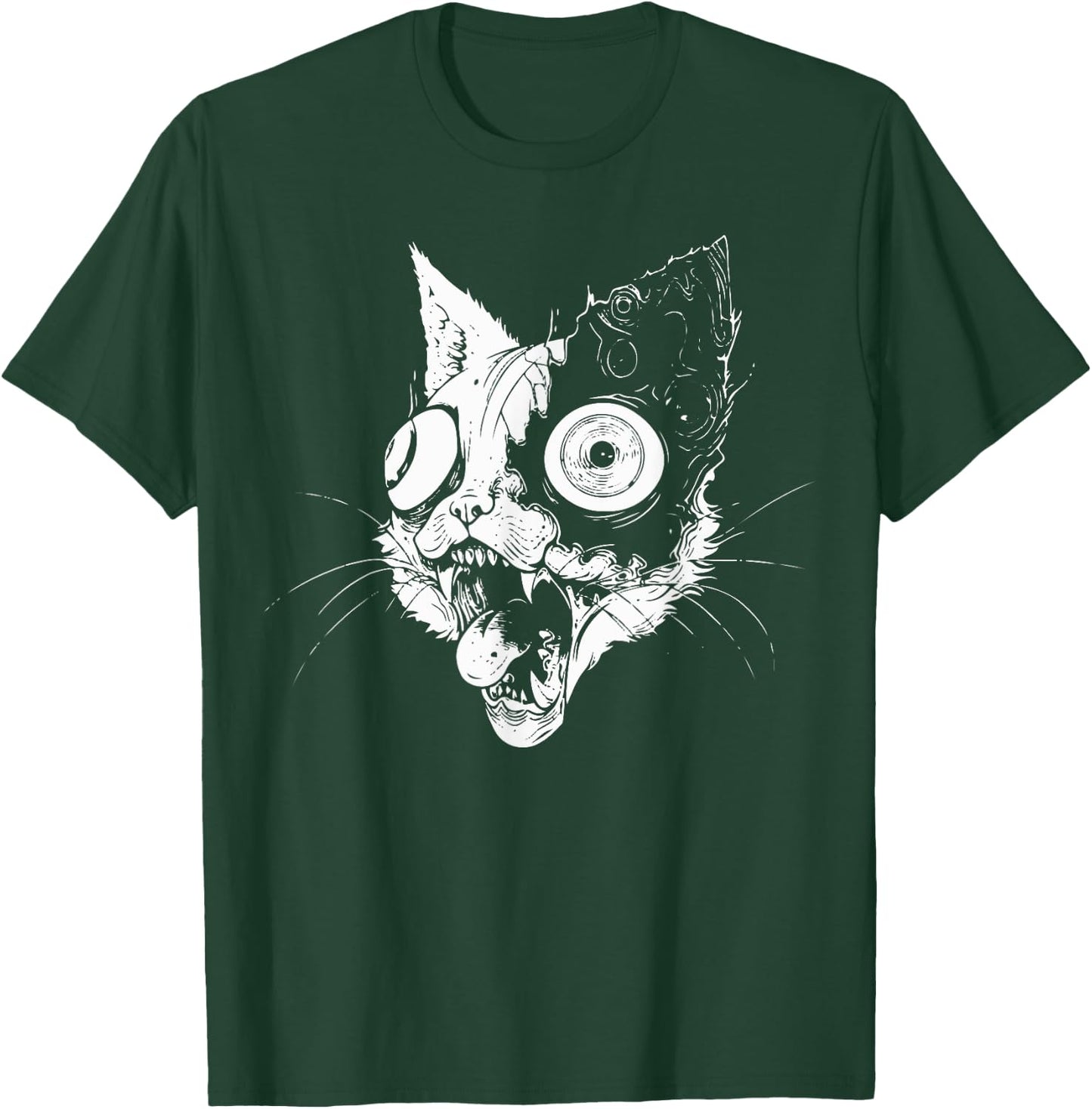Psychedelic Zombie Cat | Weirdcore Weird Grunge Punk Goth Women T-Shirt - T-Shirt | Forest