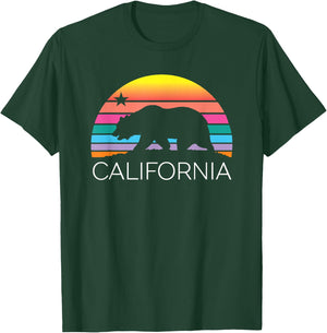 Retro California Surf Vintage Beach Cali 80s Venice Palm Sun T-Shirt - T-Shirt | Forest