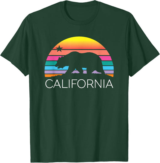 Retro California Surf Vintage Beach Cali 80s Venice Palm Sun T-Shirt - T-Shirt | Forest