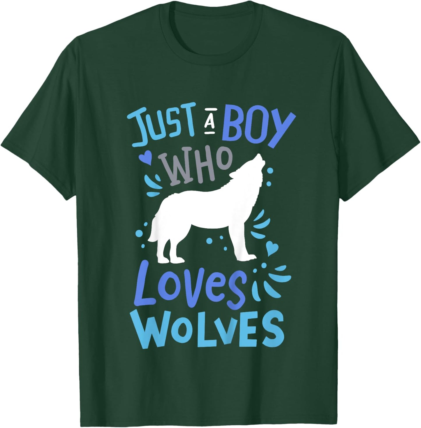 Kids Wolf Just A Boy Who Loves Wolves Gift Wolf Lovers T-Shirt - T-Shirt | Forest