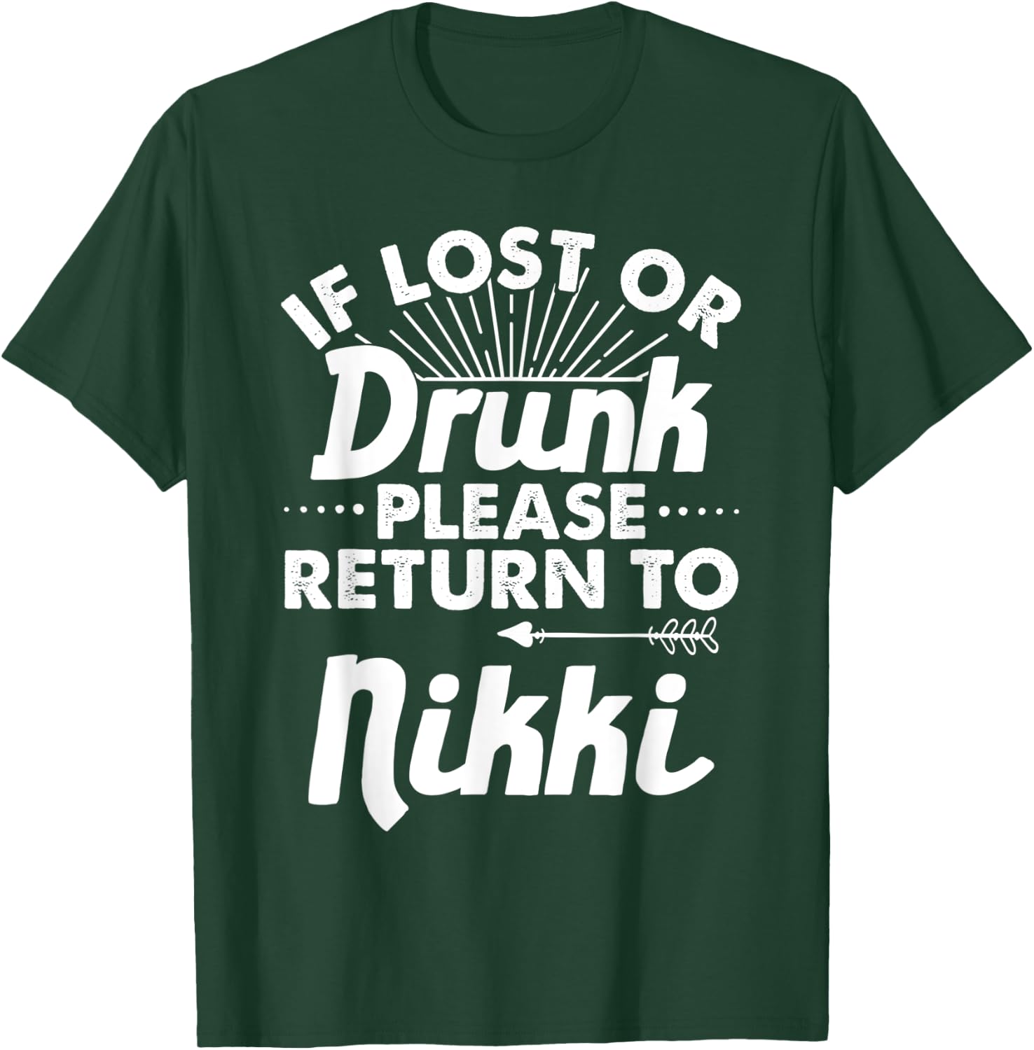 If Lost Or Drunk Please Return To NIKKI Gift Name Women T-Shirt - T-Shirt | Forest