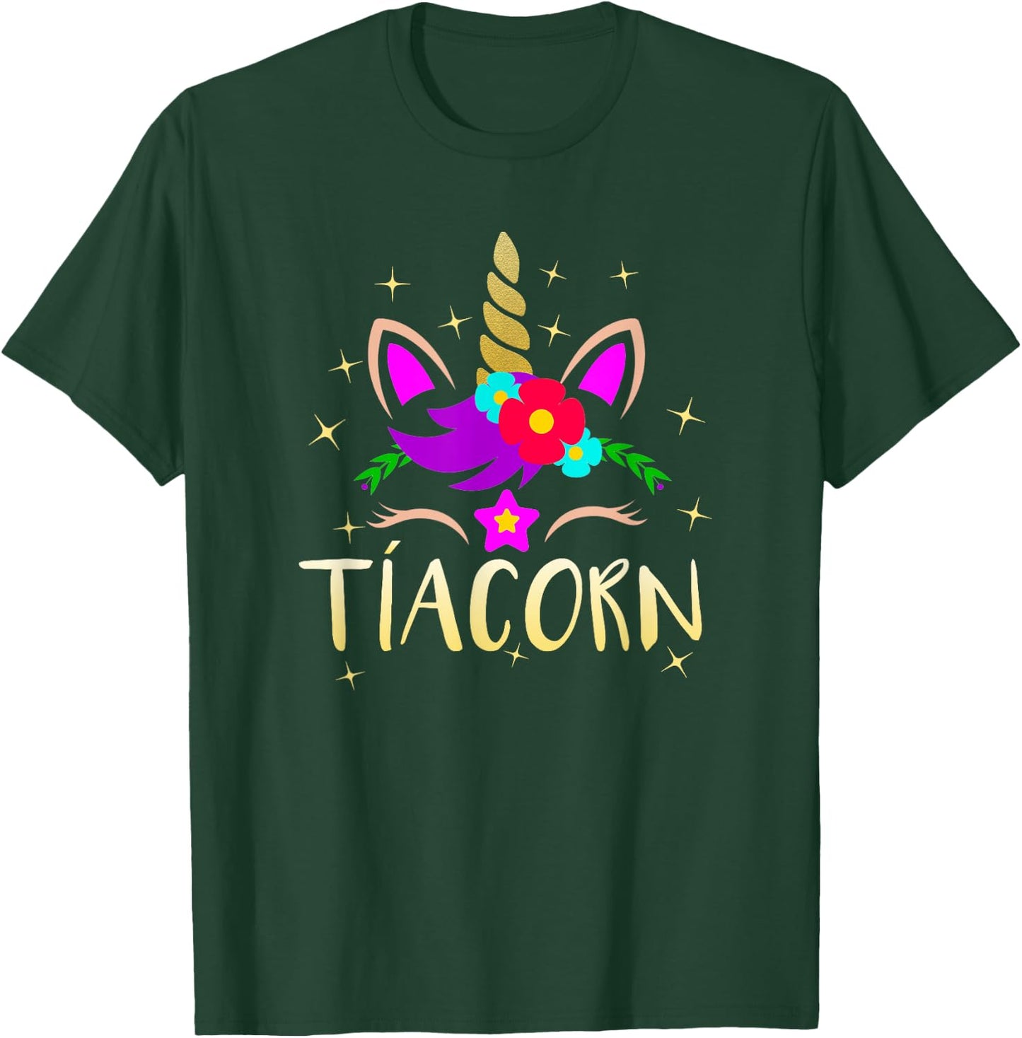 Tiacorn Funny Unicorn Gift Spanish Aunt T-Shirt - T-Shirt | Forest