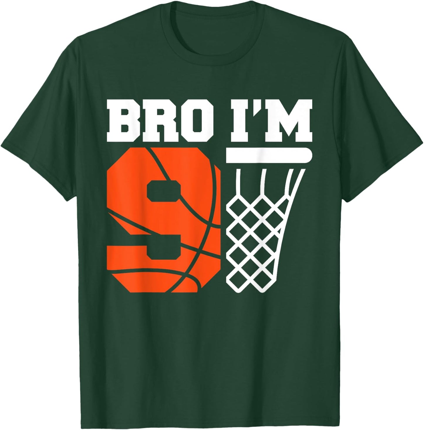 Basketball 9th Birthday Boy Bro I’m 9 Year Old Bday Party T-Shirt - T-Shirt | Forest