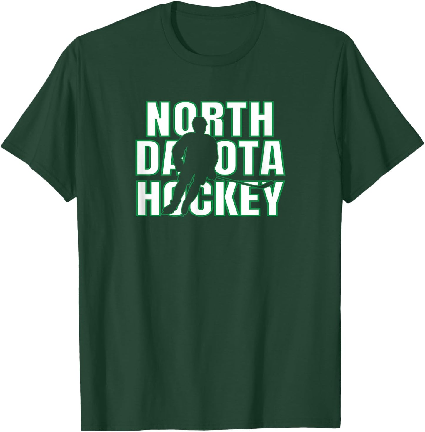 Team North Dakota Ice Hockey Player Forward Coach State Gift T-Shirt - T-Shirt | Forest