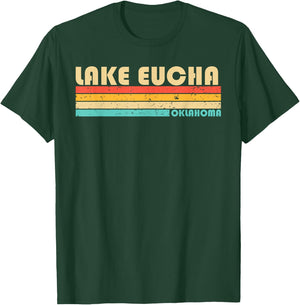 LAKE EUCHA OKLAHOMA Funny Fishing Camping Summer Women Kids T-Shirt - T-Shirt | Forest