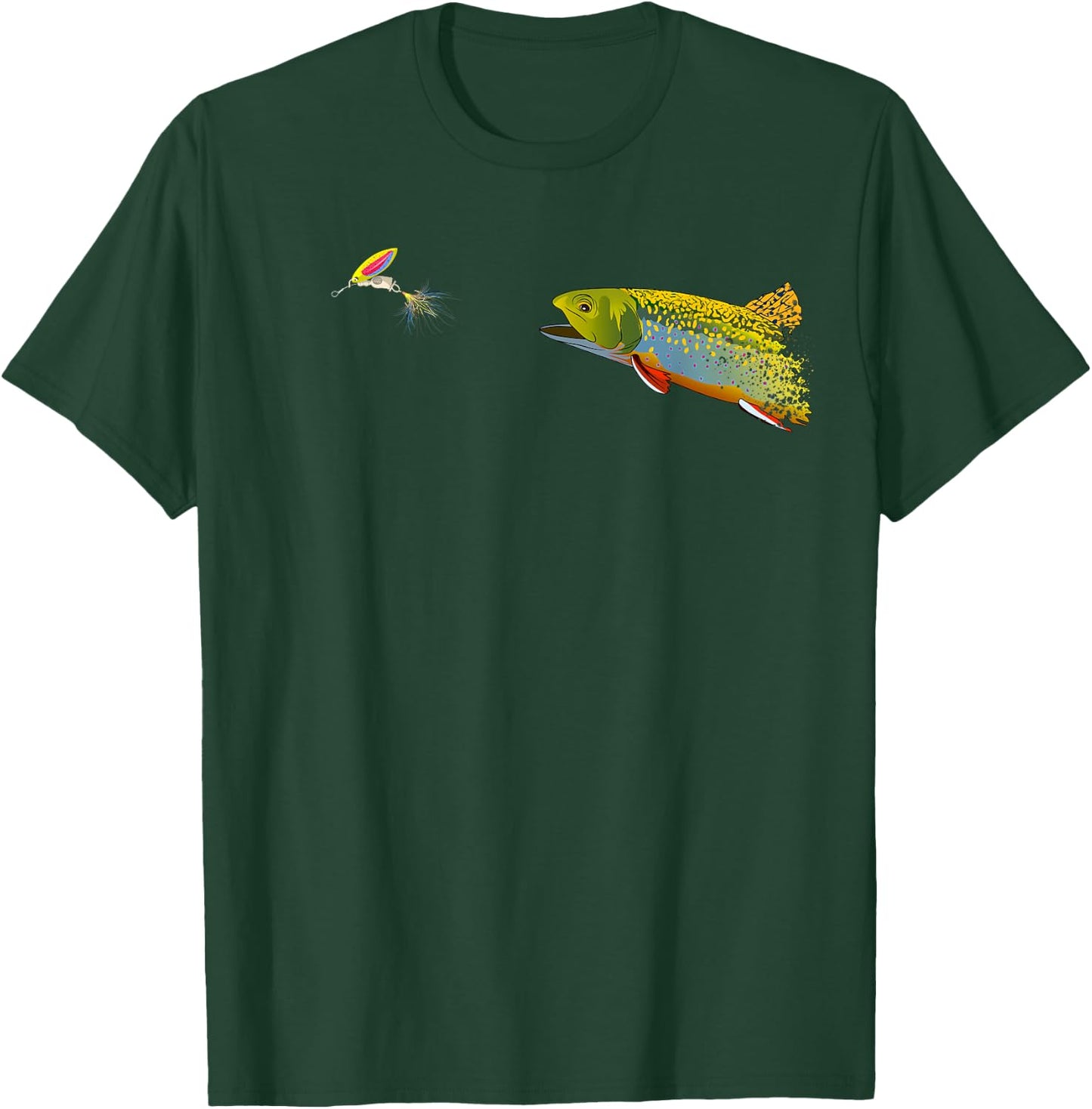 Fly Fishing Brook Trout Graphic For Fisherman T-Shirt - T-Shirt | Forest
