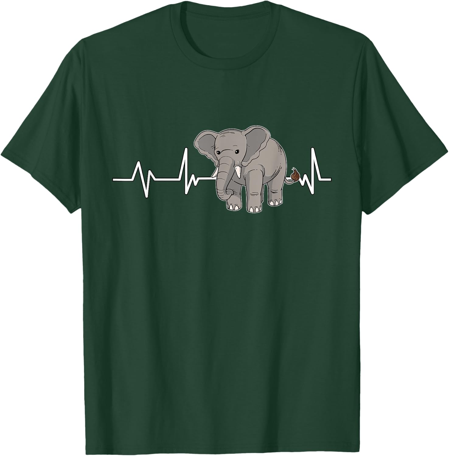 Elephant Heartbeat EKG Gift Elephant T-Shirt - T-Shirt | Forest