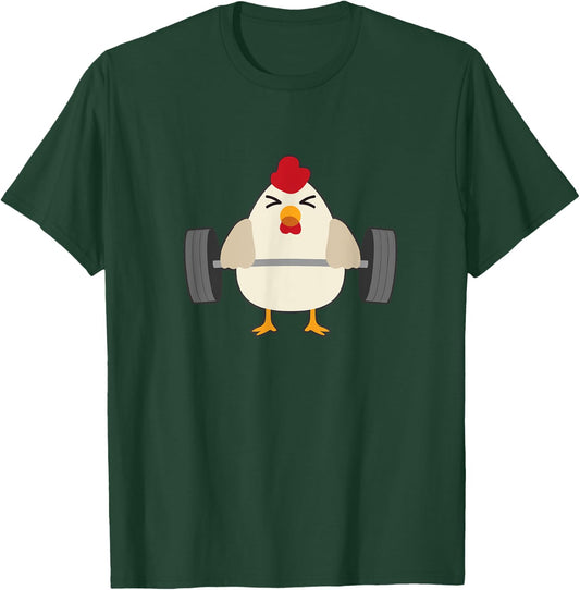 Chicken Power Deadlift - Funny Weightlifter T-Shirt - T-Shirt | Forest