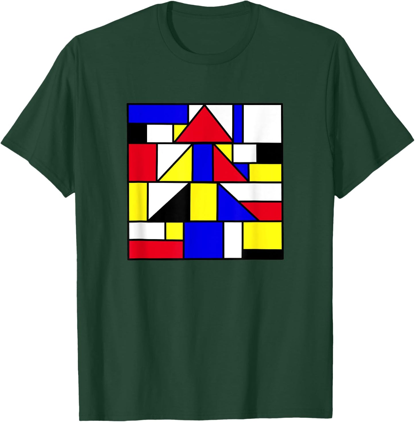Mondrian inspired abstract primary colors geometric T-Shirt - T-Shirt | Forest