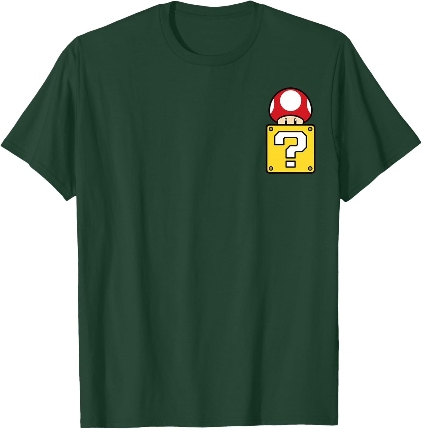 Super Mario Mystery Box Mushroom Left Chest T-Shirt - T-Shirt | Forest