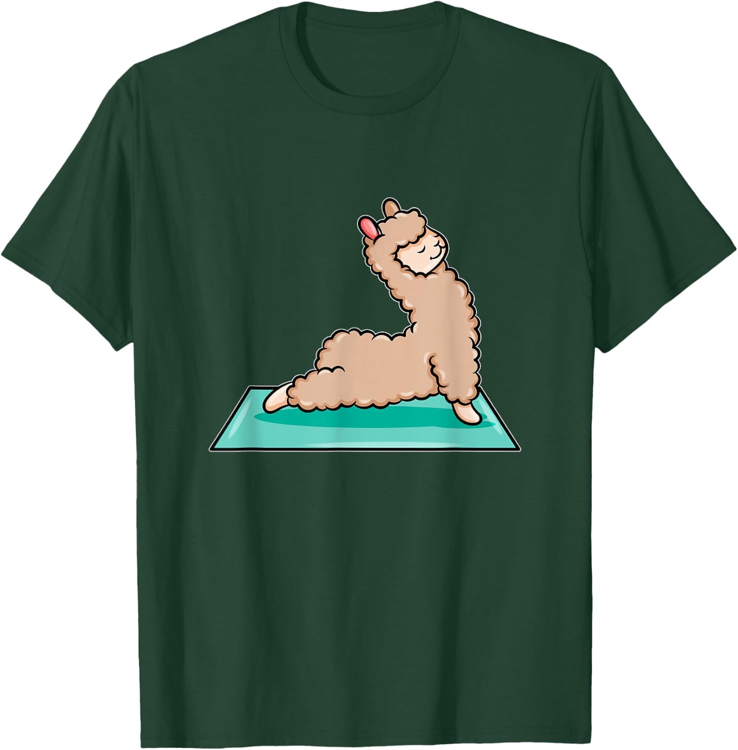Cute Yoga Llama Alpaca Meditation Costume Sport T-Shirt - T-Shirt | Forest