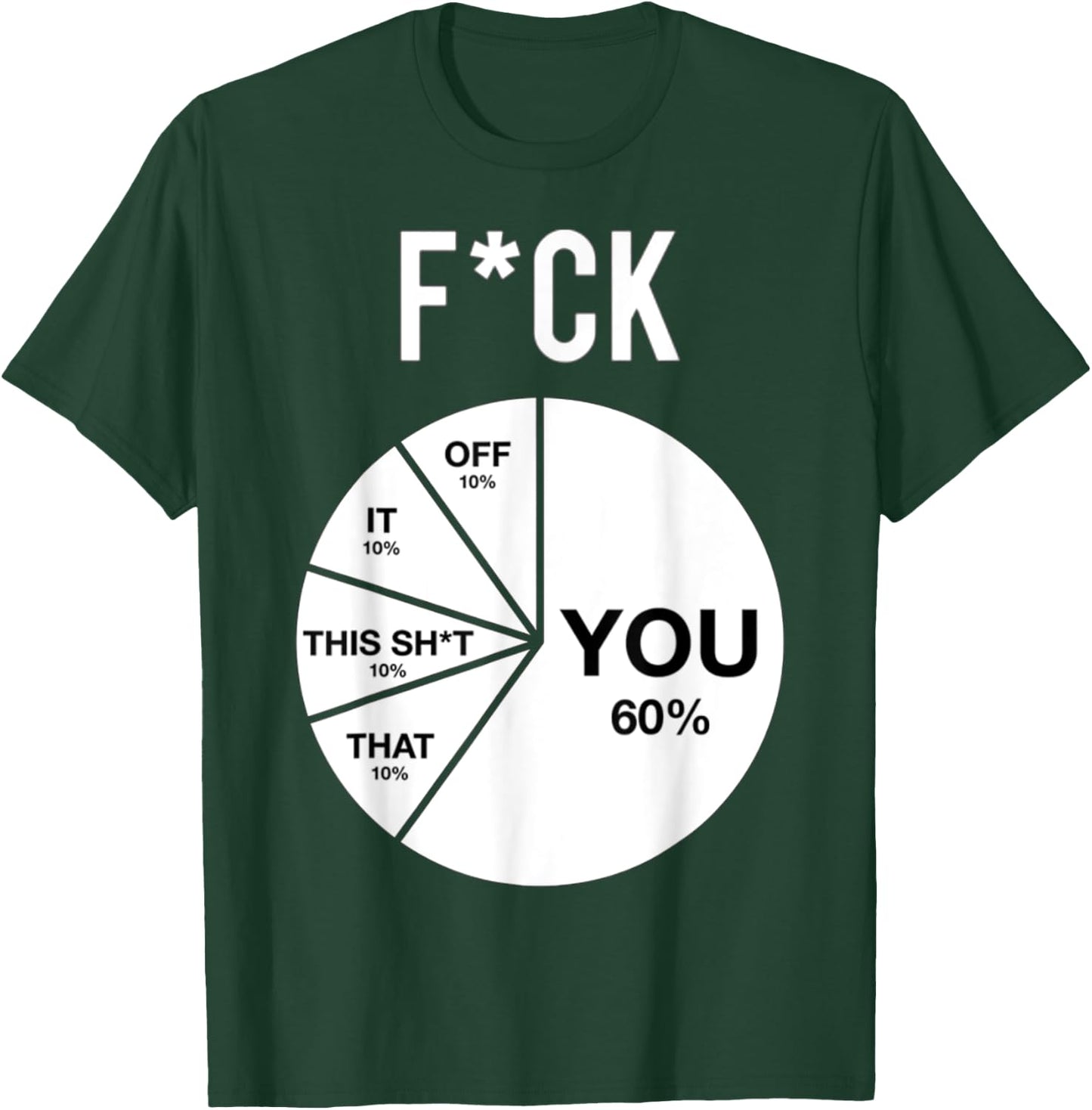 Fck You Pie Chart Maths Lover Cute Cool Humorous Funny T-Shirt - T-Shirt | Forest