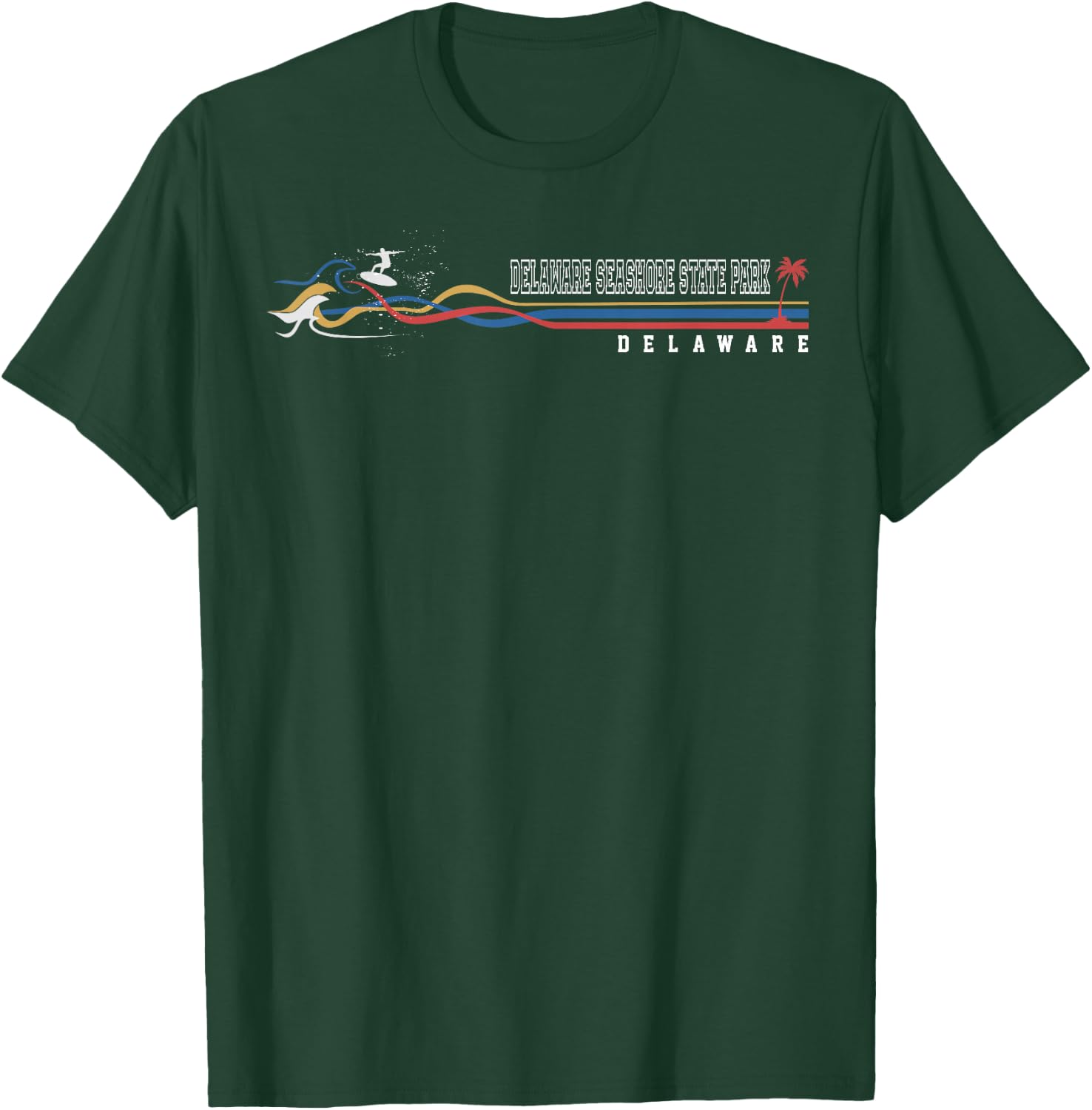 Retro Delaware Delaware Seashore State Park Surfboarder T-Shirt - T-Shirt | Forest