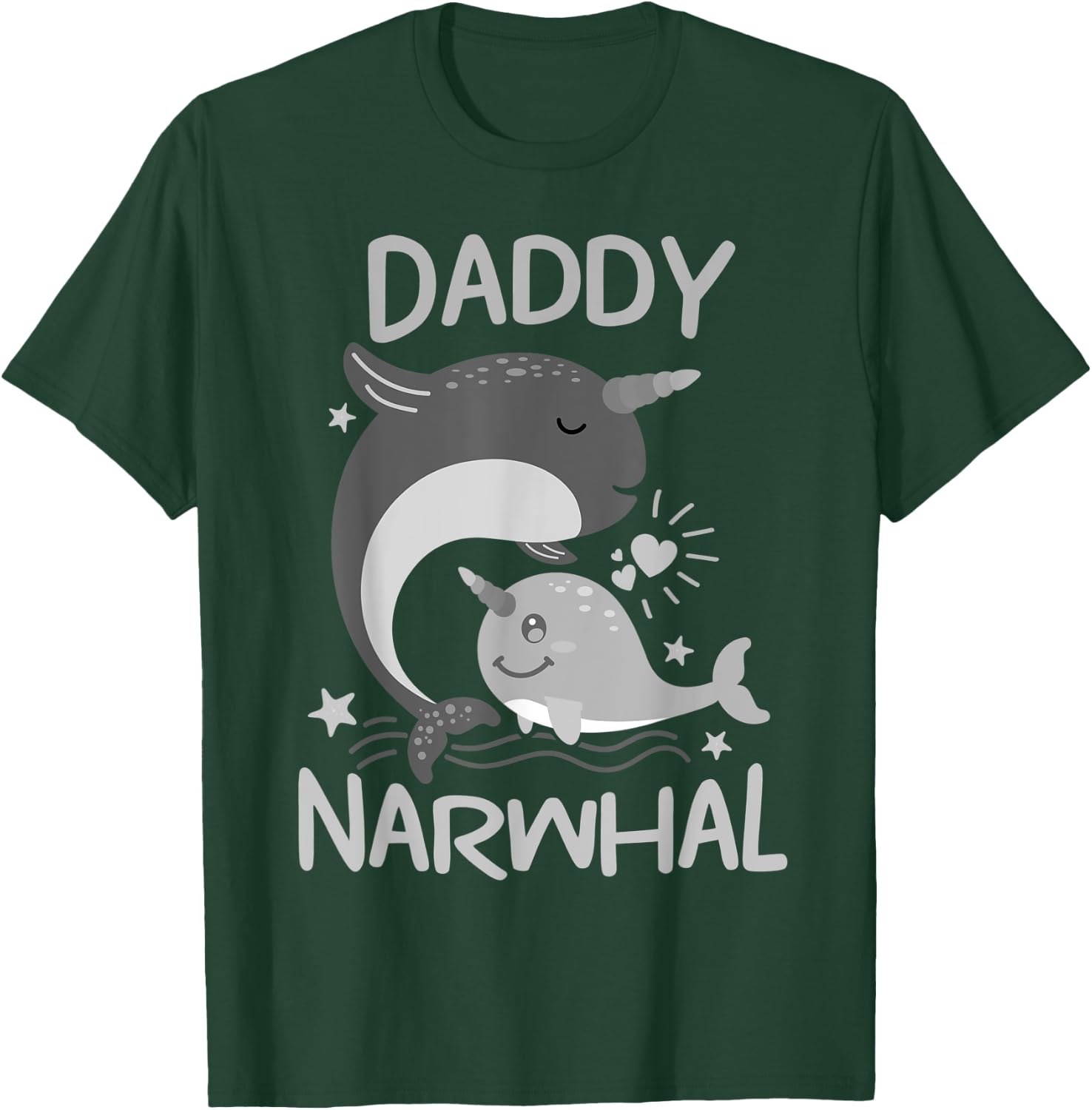 Cute Narwhal Daddy Funny Dad Whale Lover Ocean Gift T-Shirt - T-Shirt | Forest