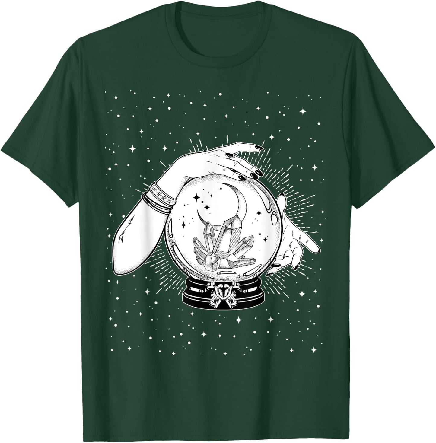Vintage Witchy Mystic Fortune Teller Magical Crystal Ball T-Shirt - T-Shirt | Forest