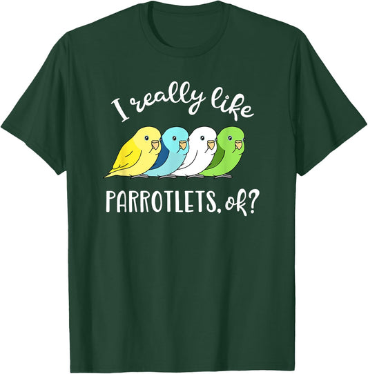 I really like Parrotlets, ok? Chubby Parrot Pattern Kawaii T-Shirt - T-Shirt | Forest