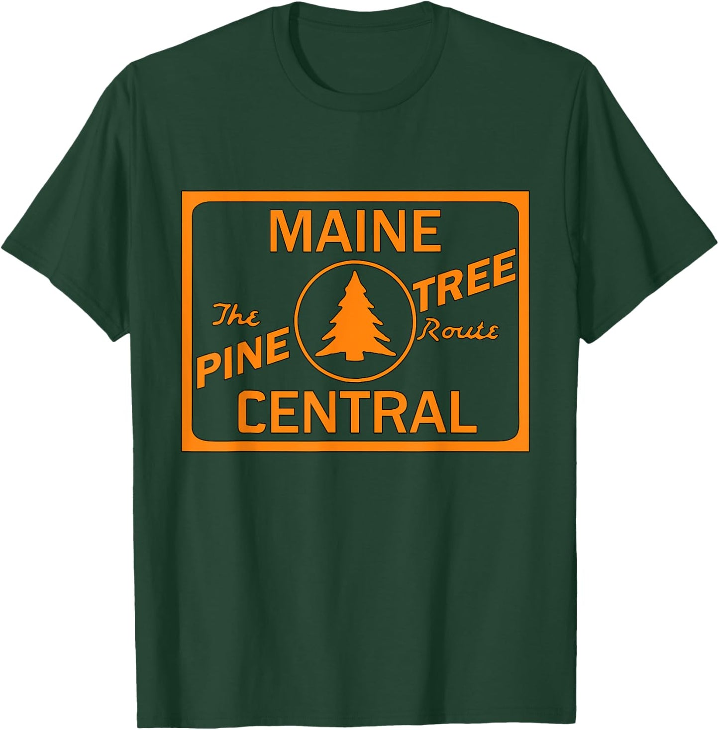 Vintage Maine Central Pine Tree Train Route Railroad T-Shirt - T-Shirt | Forest