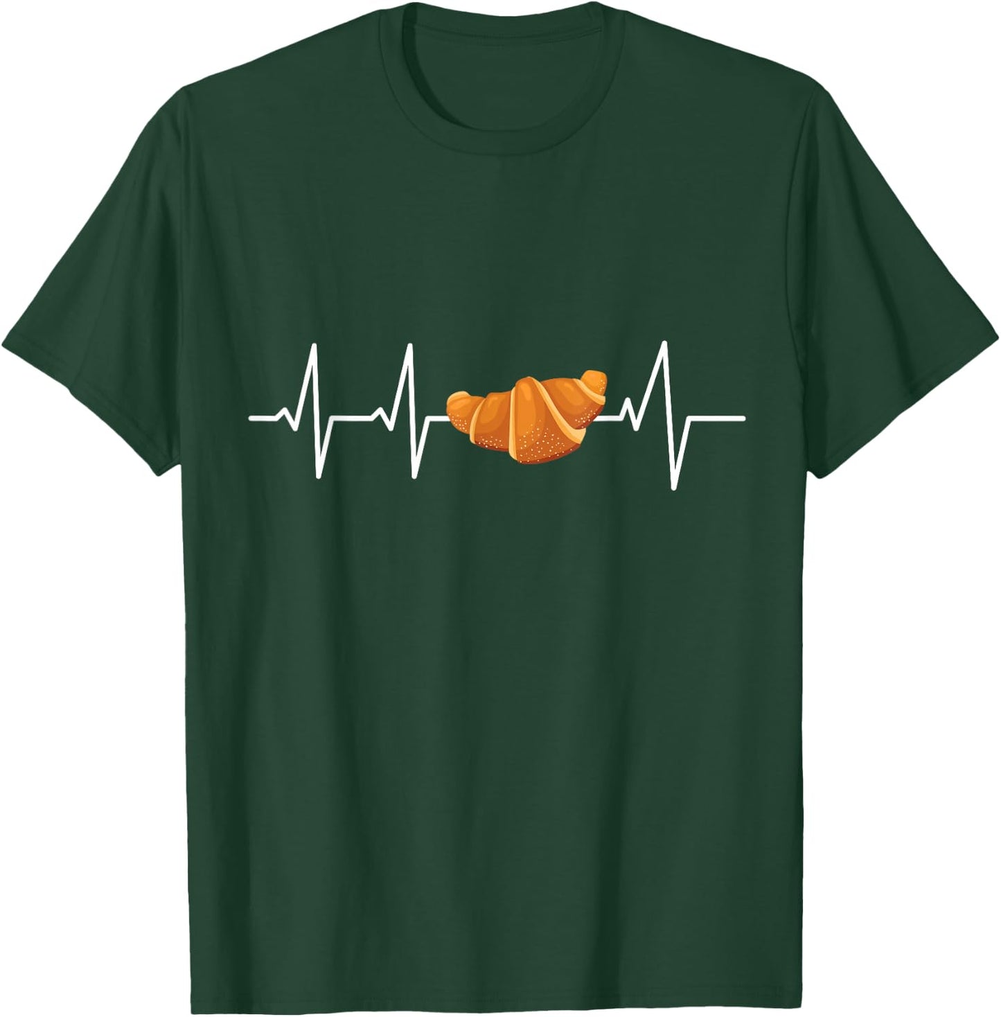 Croissant heartbeat ECG heart rate T-Shirt - T-Shirt | Forest