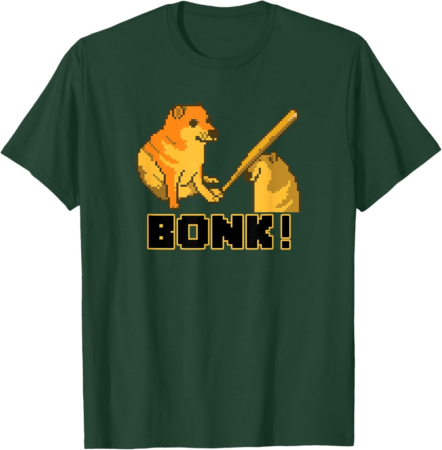 Extended Lunch Break Cheems Bonk Meme Pixel Art T-Shirt - T-Shirt | Forest
