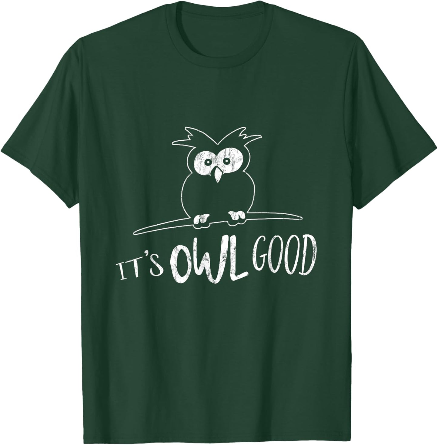 Funky It's Owl Good Owly Pun Cartoon Codger OWL T-Shirt - T-Shirt | Forest