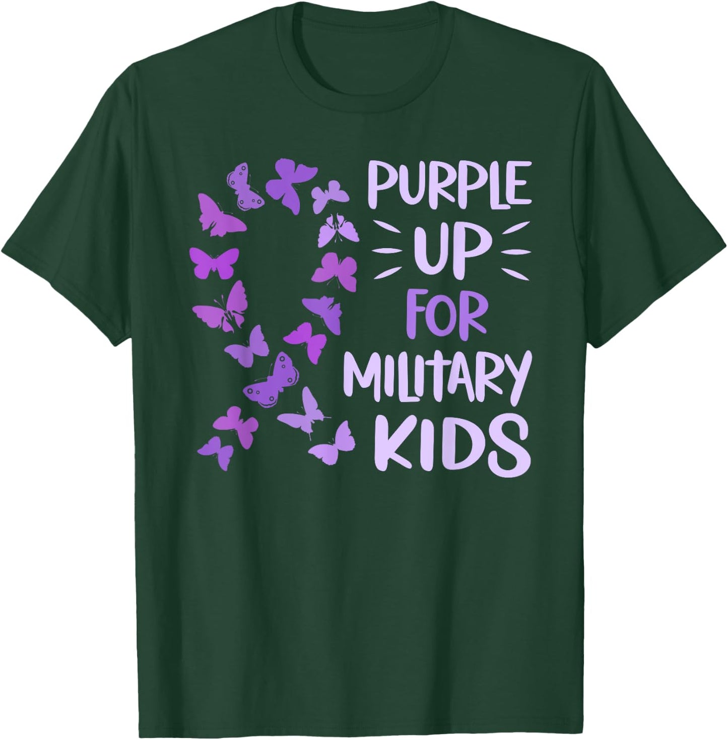 Purple Up Military Child Butterfly - Military Brats Month T-Shirt - T-Shirt | Forest