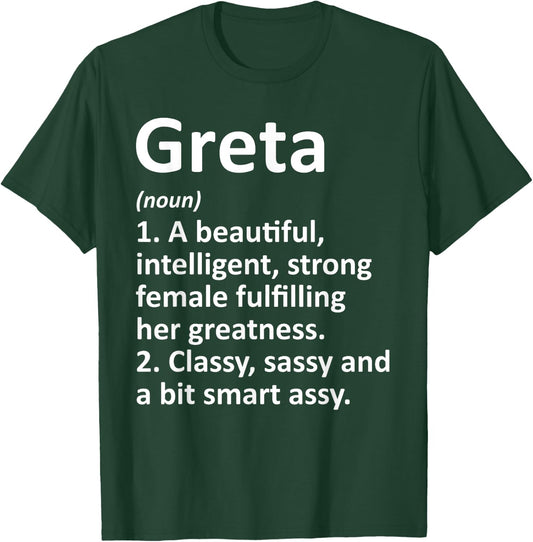 GRETA Definition Personalized Name Funny Christmas Gift T-Shirt - T-Shirt | Forest