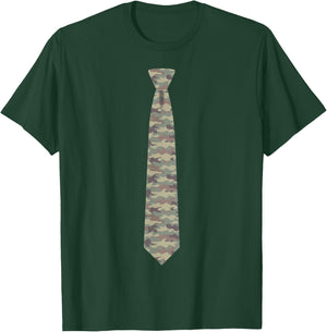 Camouflage Tie, Necktie Funny Hunter Dress Graphic T-Shirt - T-Shirt | Forest