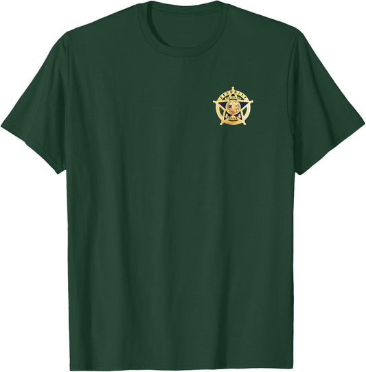 Security Guard (Double Sided), Officer/Police Uniform T-Shirt - T-Shirt | Forest
