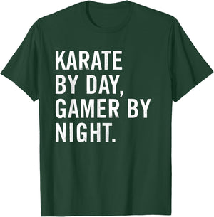 Karate By Day Gamer By Night T-Shirt - T-Shirt | Forest