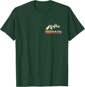 Retro Park City Utah Mountains Ski T-Shirt - T-Shirt | Forest