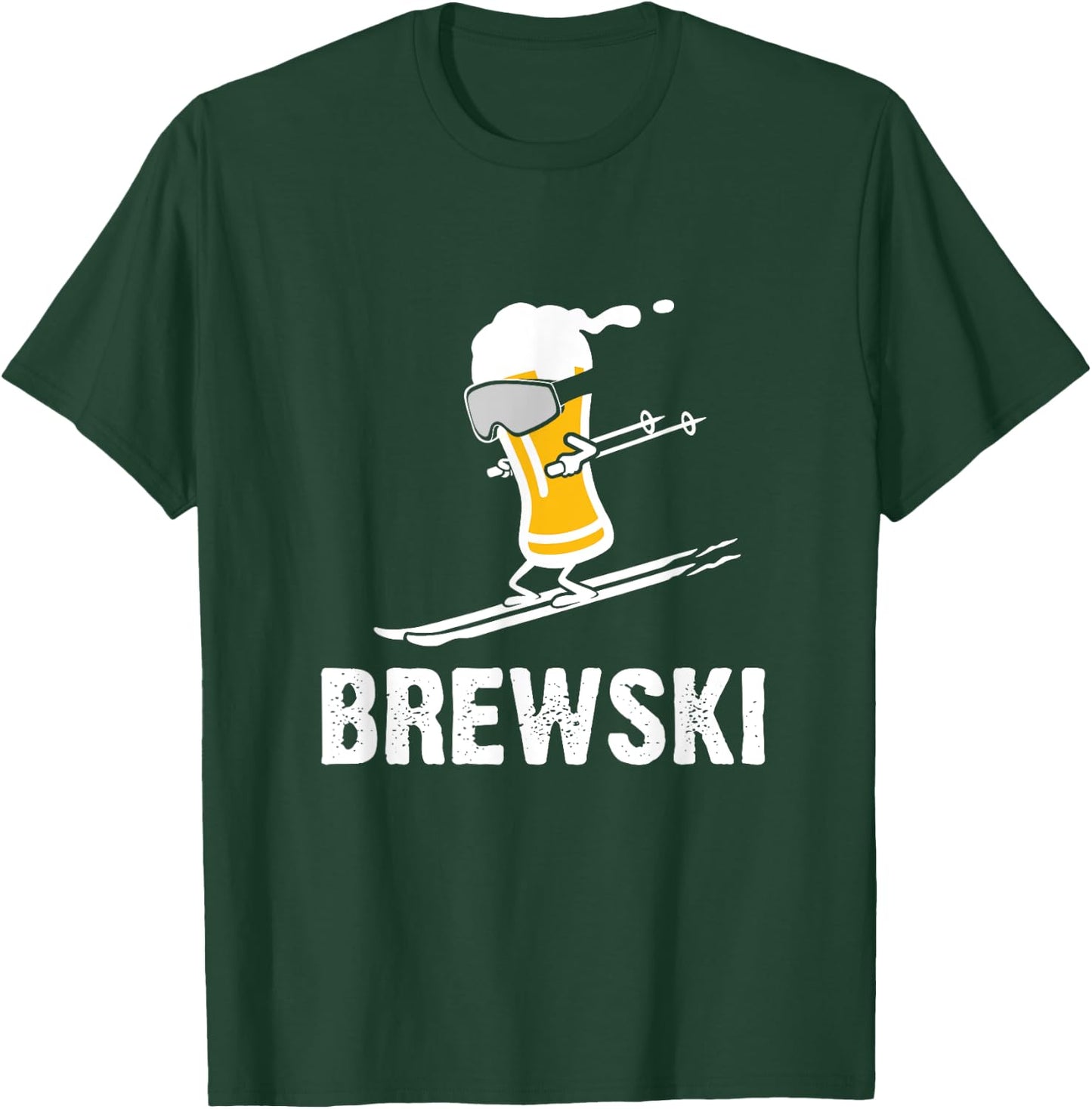 Brewski skiing beer T-Shirt - T-Shirt | Forest