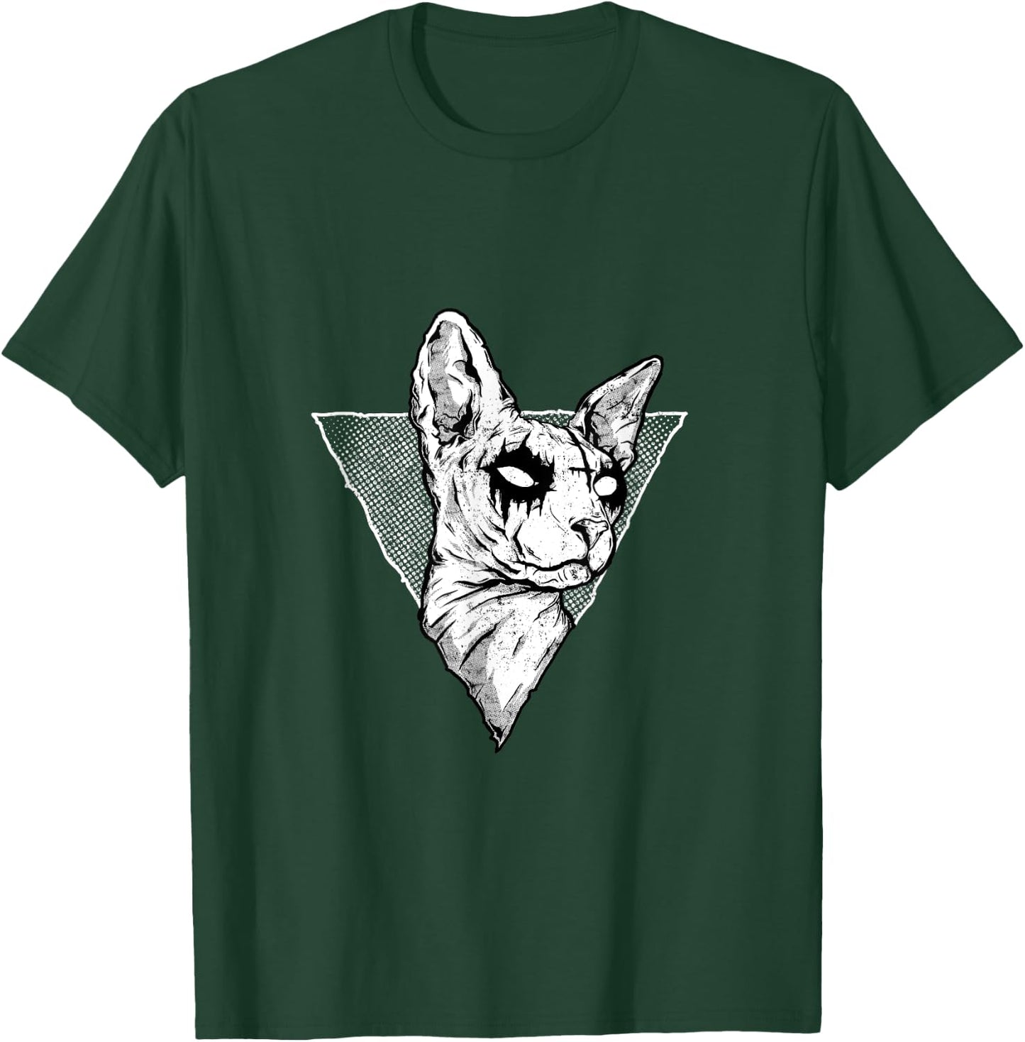 Goth Sphynx Cat Halloween Evil Cat Satanic Hairless Cat T-Shirt - T-Shirt | Forest