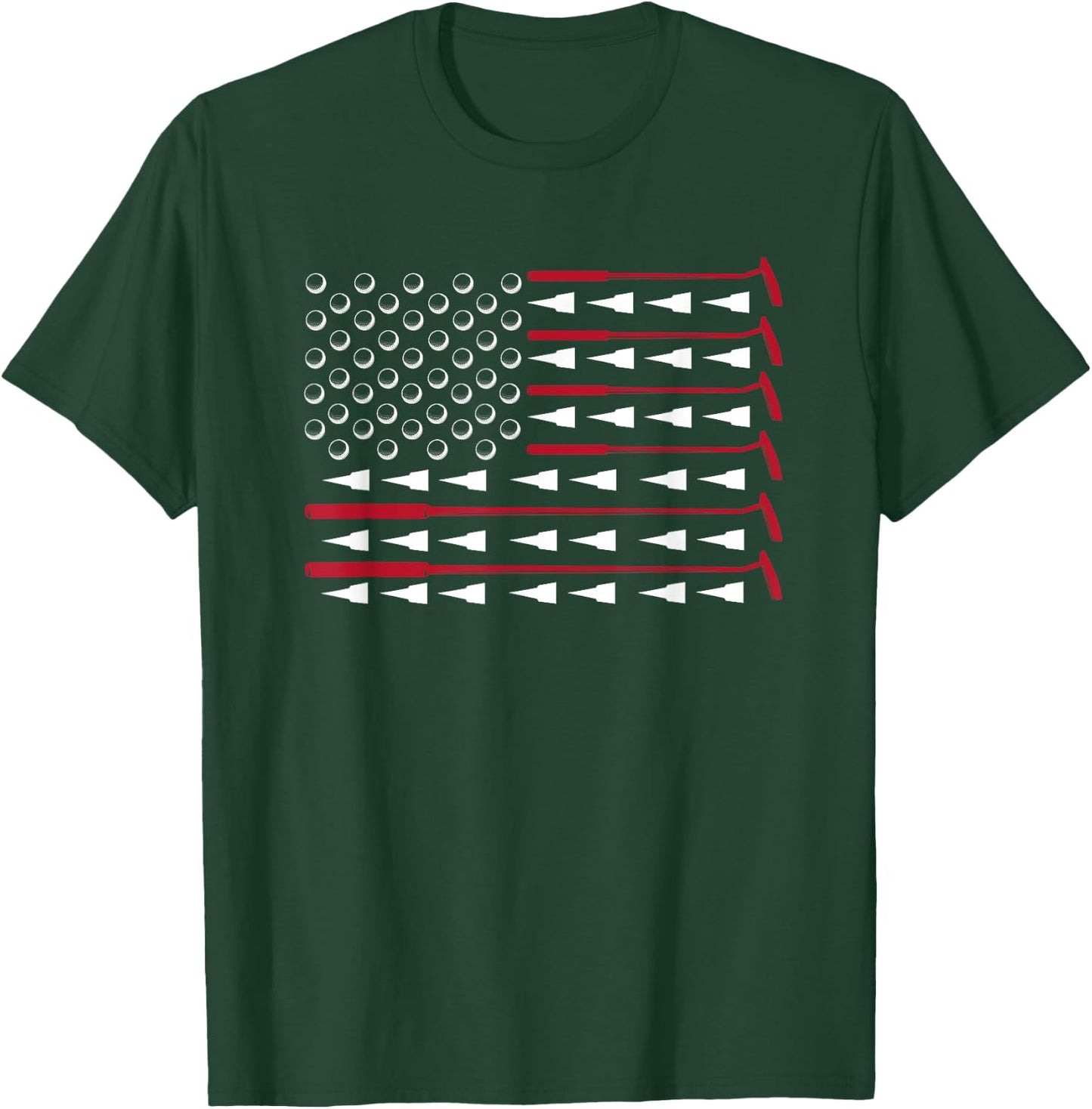 Golf Club USA Flag Patriotic American Golfer Pride Golf T-Shirt - T-Shirt | Forest