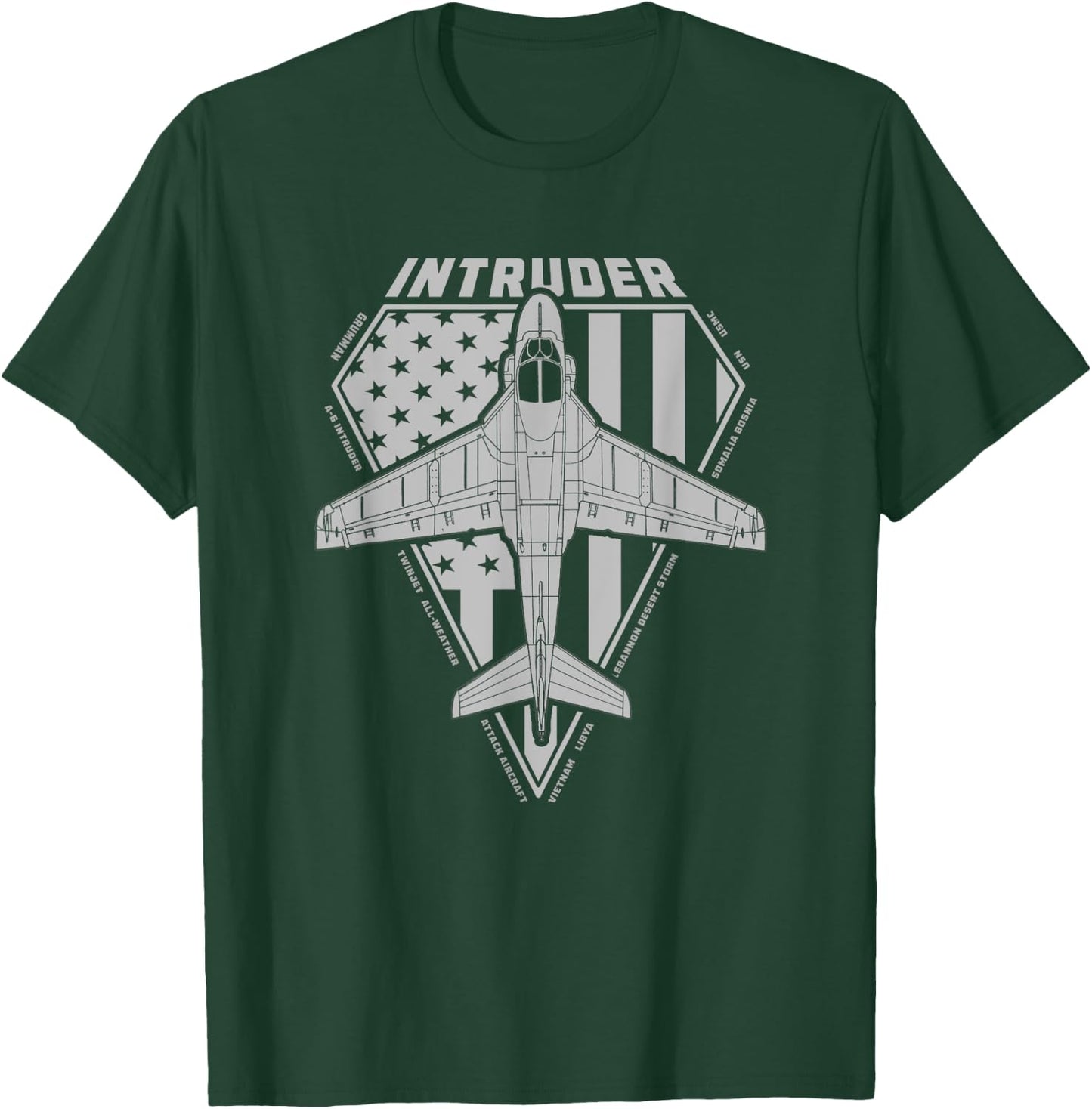 A-6 Intruder Military Jet Airplane Diamond Series T-Shirt - T-Shirt | Forest