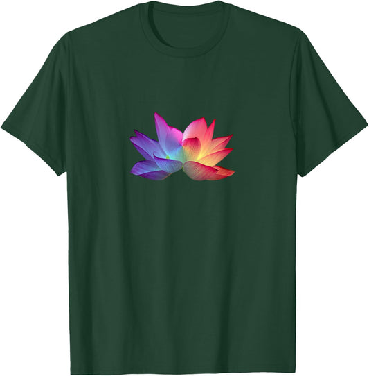 Rainbow Lotus Flower T-Shirt - T-Shirt | Forest