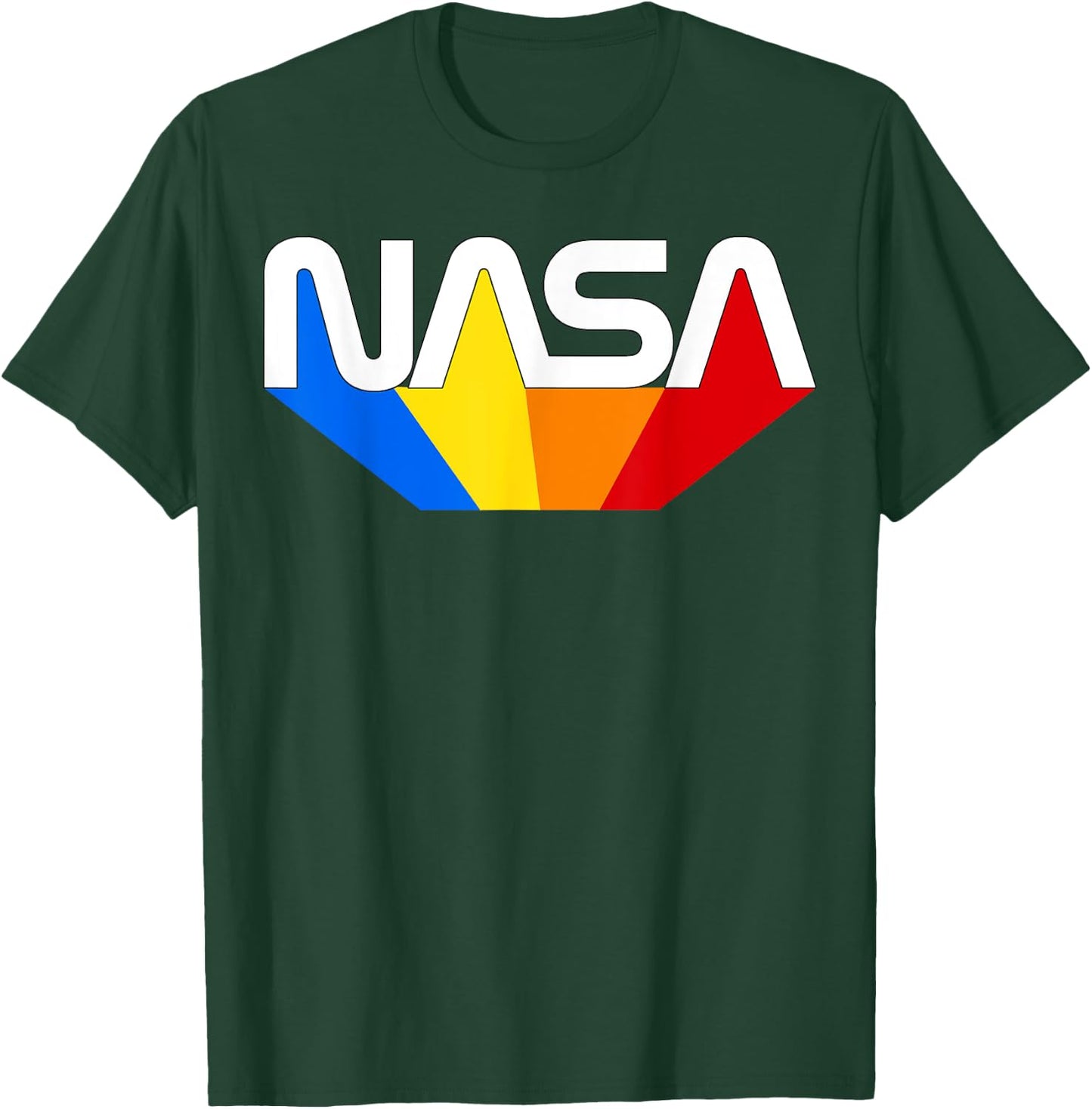 Officially Licensed NASA Worm Color Blue Yellow Orange Red T-Shirt - T-Shirt | Forest