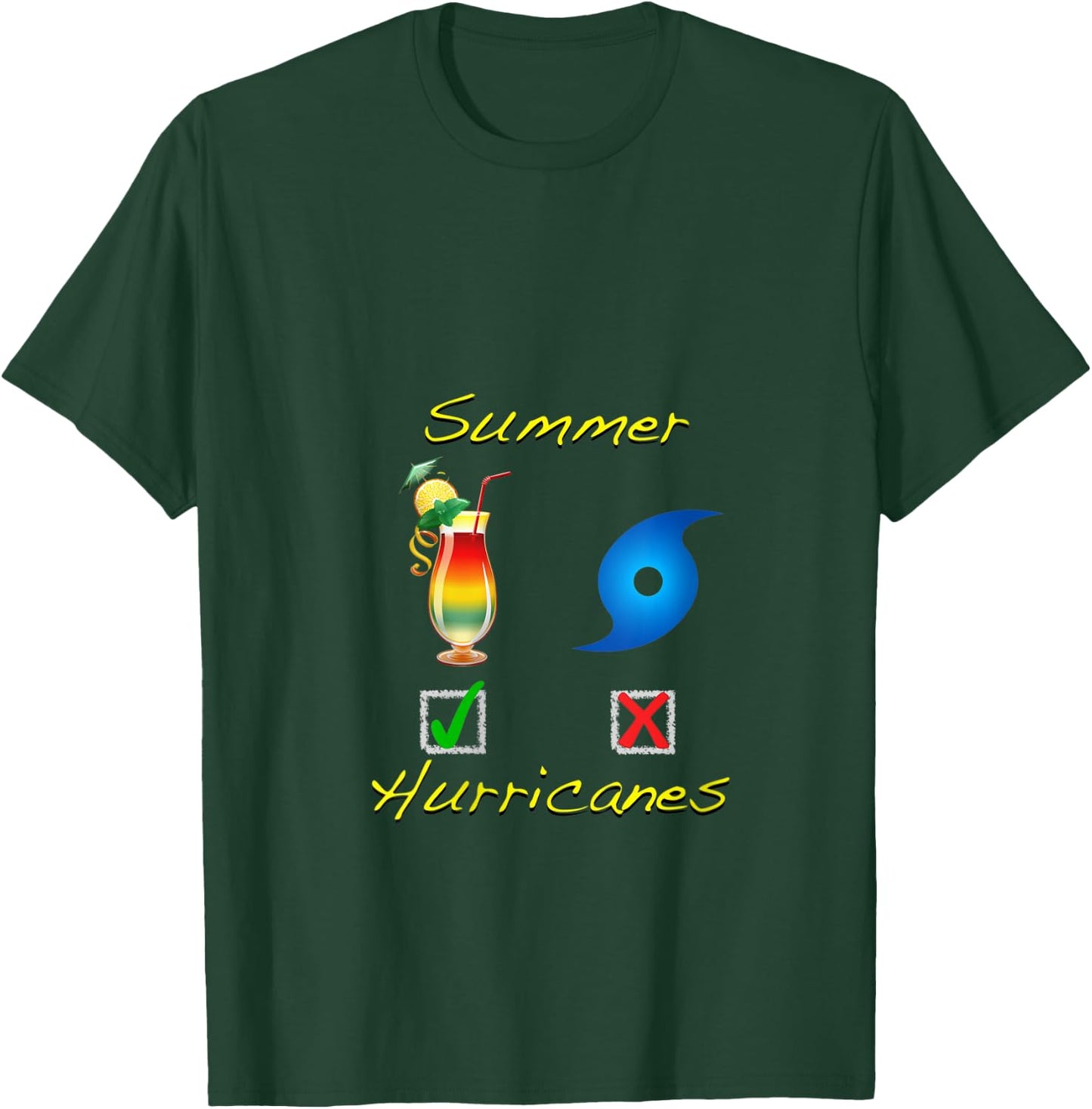 Funny Beach Camping Summer Hurricanes Drink Weather Dad Mom V-Neck T-Shirt - T-Shirt | Forest