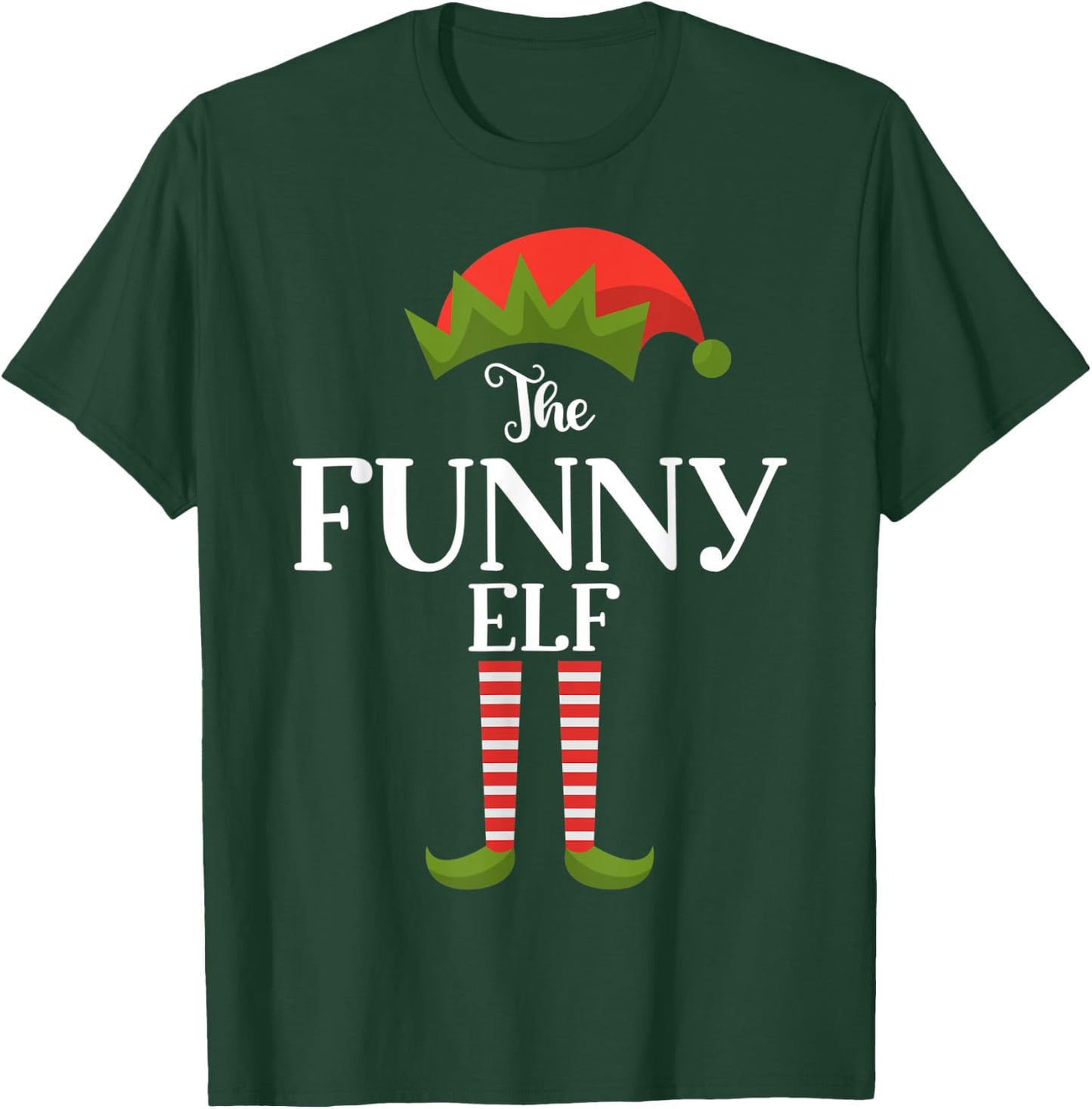 The Funny Elf Xmas Funny Family Matching Group Christmas T-Shirt - T-Shirt | Forest