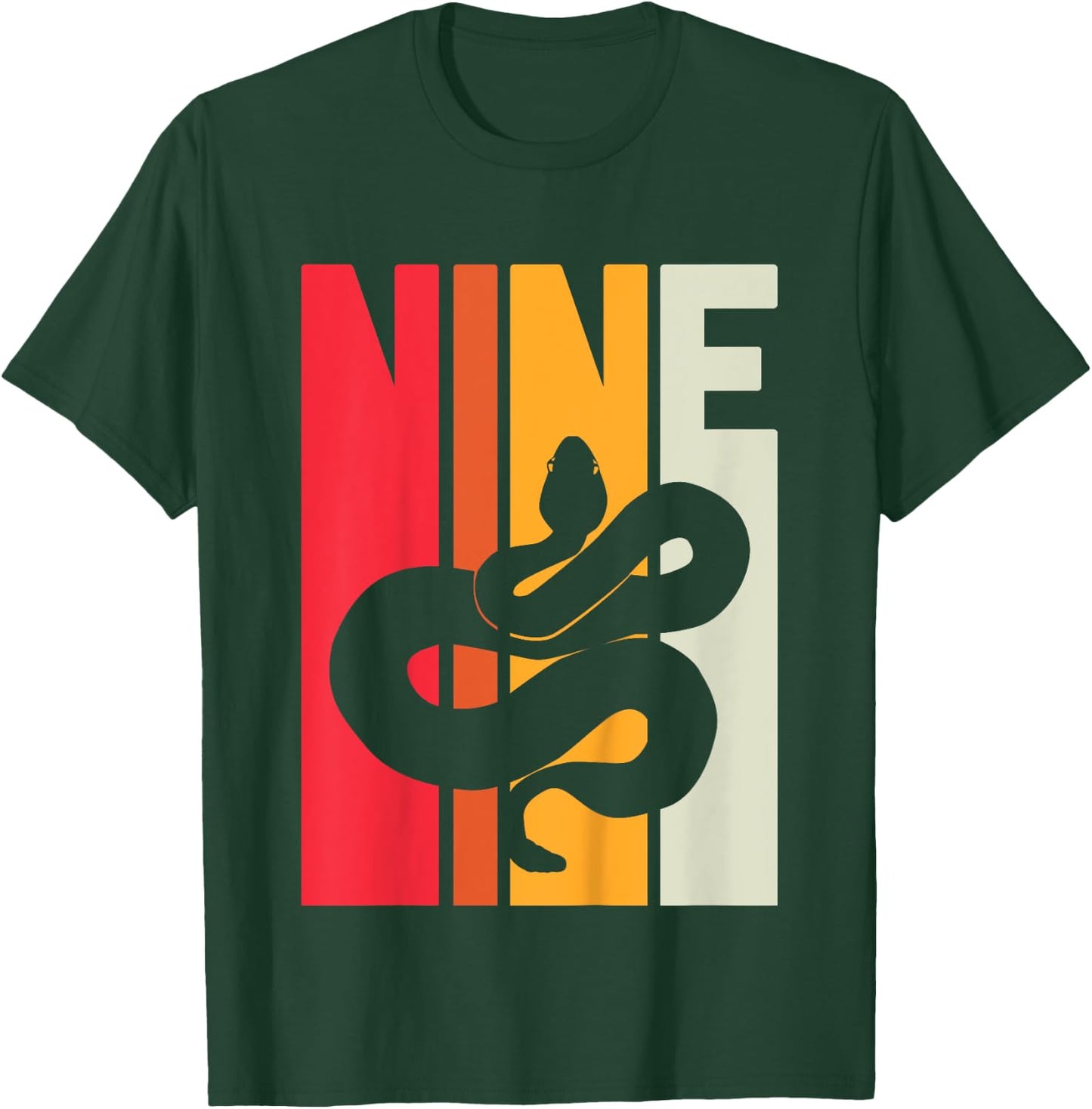 9th Birthday Vintage Snake Lover Pet Reptile 9 Years Old T-Shirt - T-Shirt | Forest