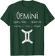 Vintage Gemini Birthday Horoscope Zodiac Sign Astrology Bday T-Shirt - T-Shirt | Forest