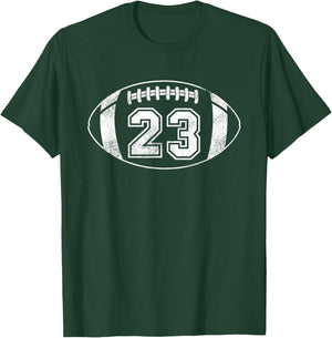 Football Player #23 Football Mom Dad Jersey 23 Varsity Team T-Shirt - T-Shirt | Forest