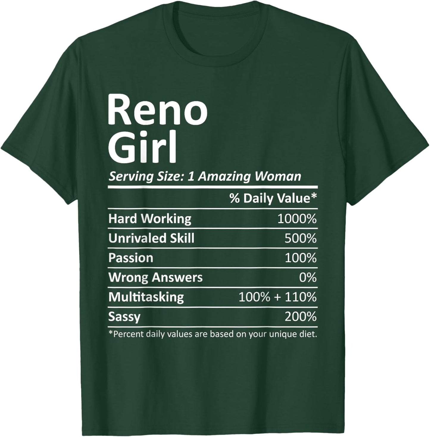 RENO GIRL NV NEVADA Funny City Home Roots USA Gift T-Shirt - T-Shirt | Forest