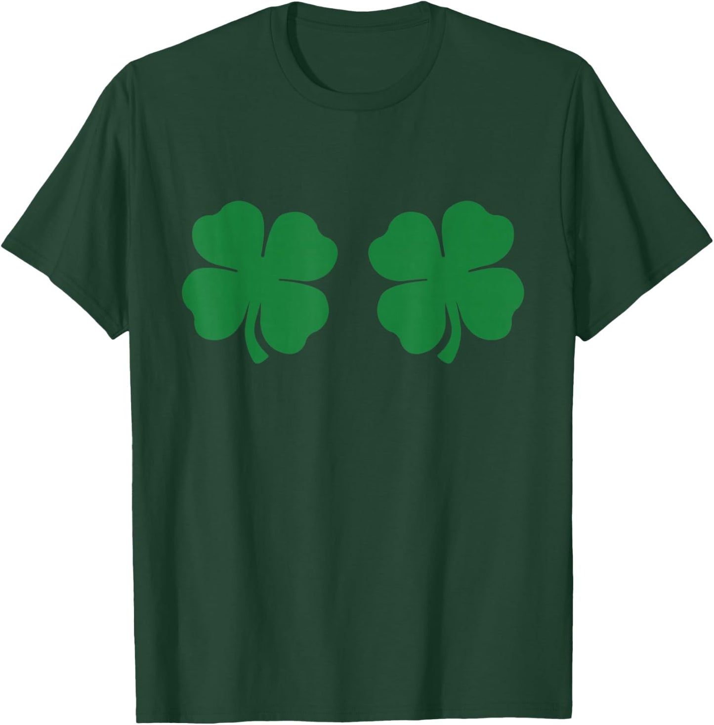 Shamrock Boobs 4 Leaf Clover Saint Patrick's Paddys Day T-Shirt - T-Shirt | Forest