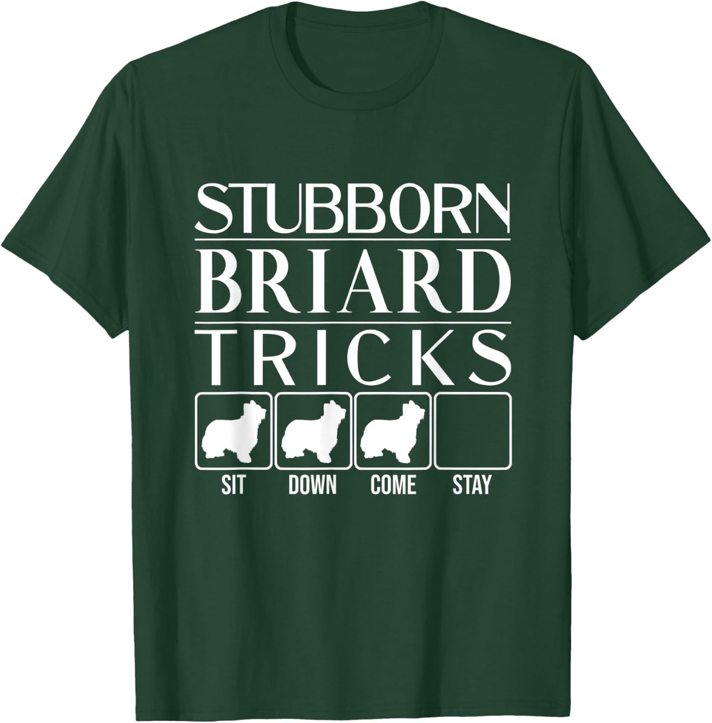 Stubborn Briard Tricks, dog Gift, Funny Briard Women Kids T-Shirt - T-Shirt | Forest