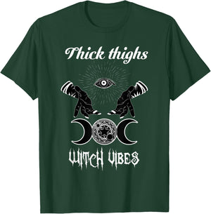 Funny Witches Thick Thighs Witch Vibes, Halloween Costume T-Shirt - T-Shirt | Forest