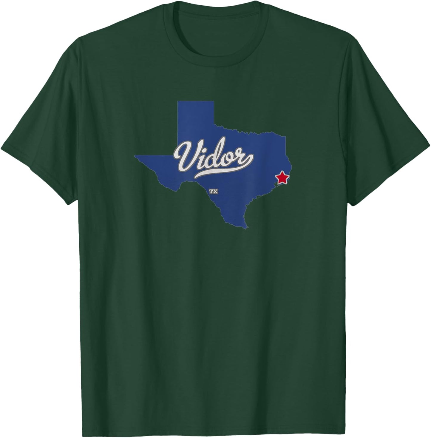 Vidor Texas TX Map T-Shirt - T-Shirt | Forest