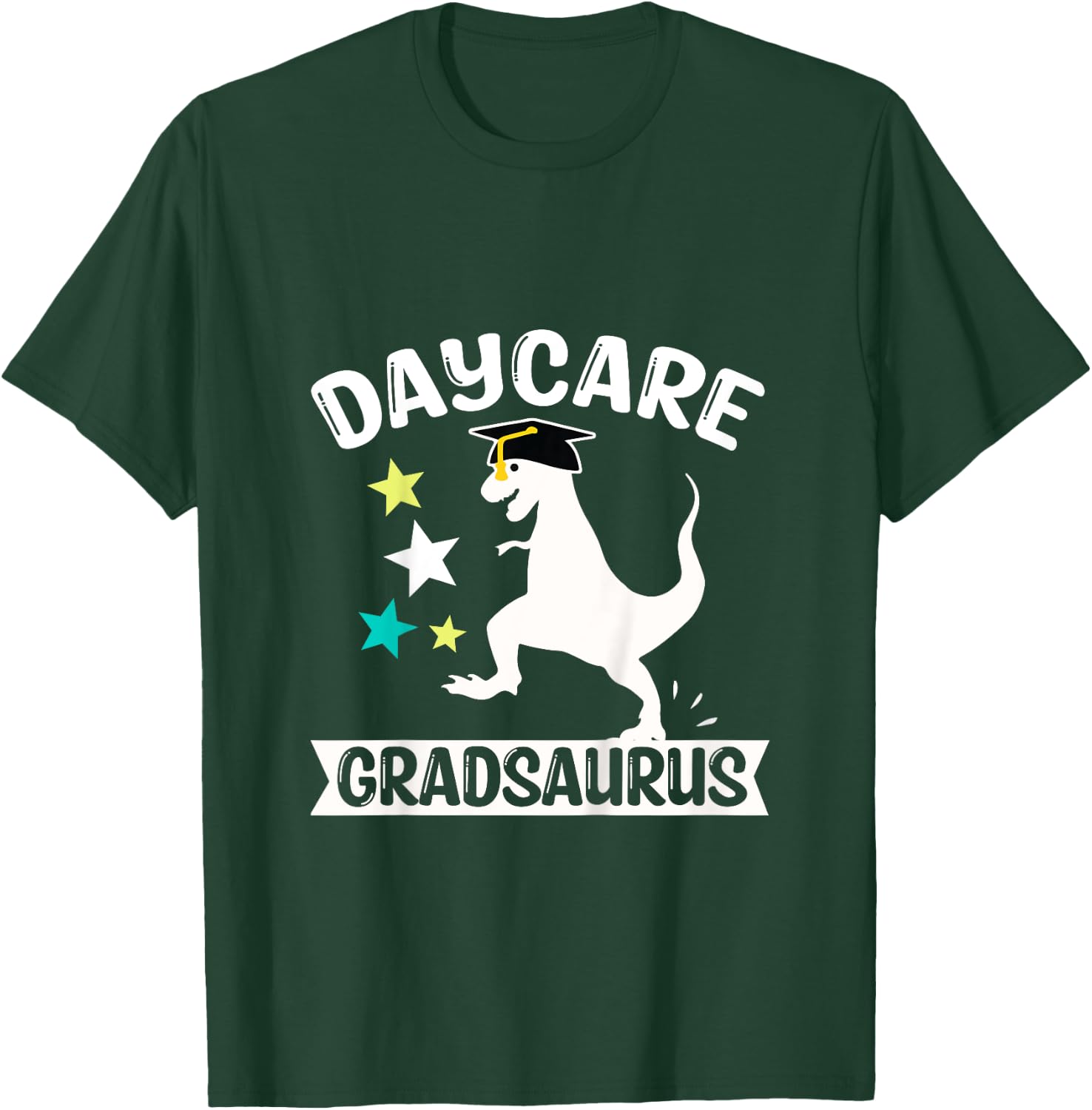 Kids Daycare Gradsaurus Dinosaur Baby Boy Daycare Graduation T-Shirt - T-Shirt | Forest