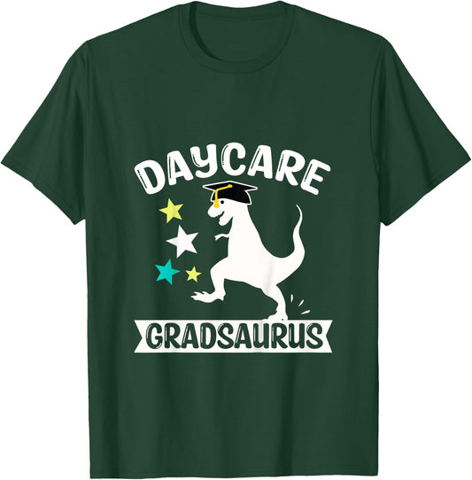 Kids Daycare Gradsaurus Dinosaur Baby Boy Daycare Graduation T-Shirt - T-Shirt | Forest